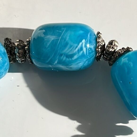 Bundle Sale 3 for $15 | Blue Beaded Stretch Bracelet - Picture 8 of 10